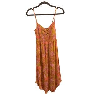 Lush Pink and Yellow Spaghetti Strap Sundress